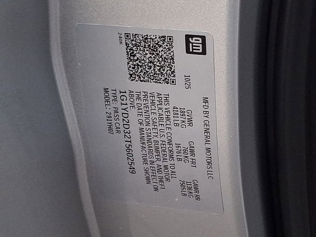 2026 Chevrolet Corvette Z06 1LZ