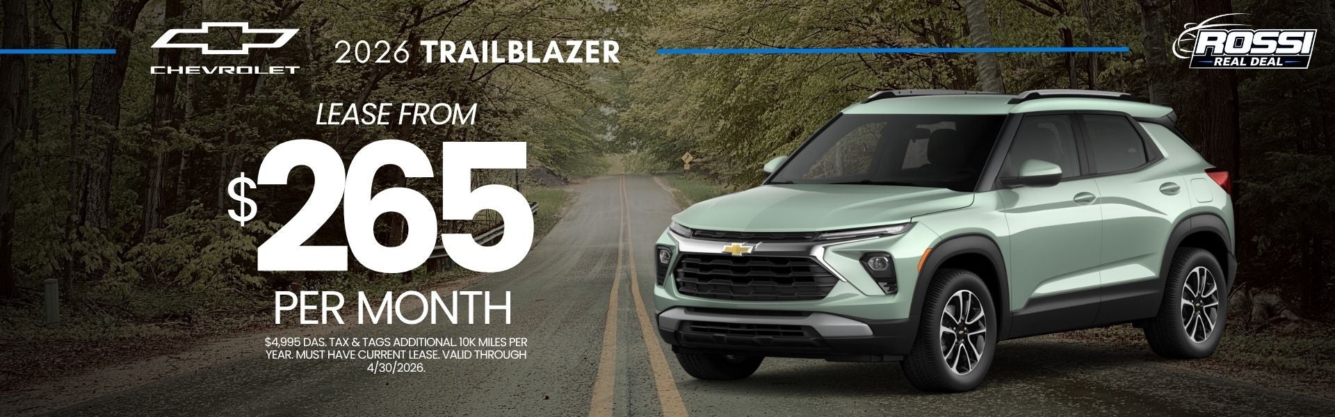 2026 Chevy Trailblazer Lease Deal NJ | Rossi Chevrolet