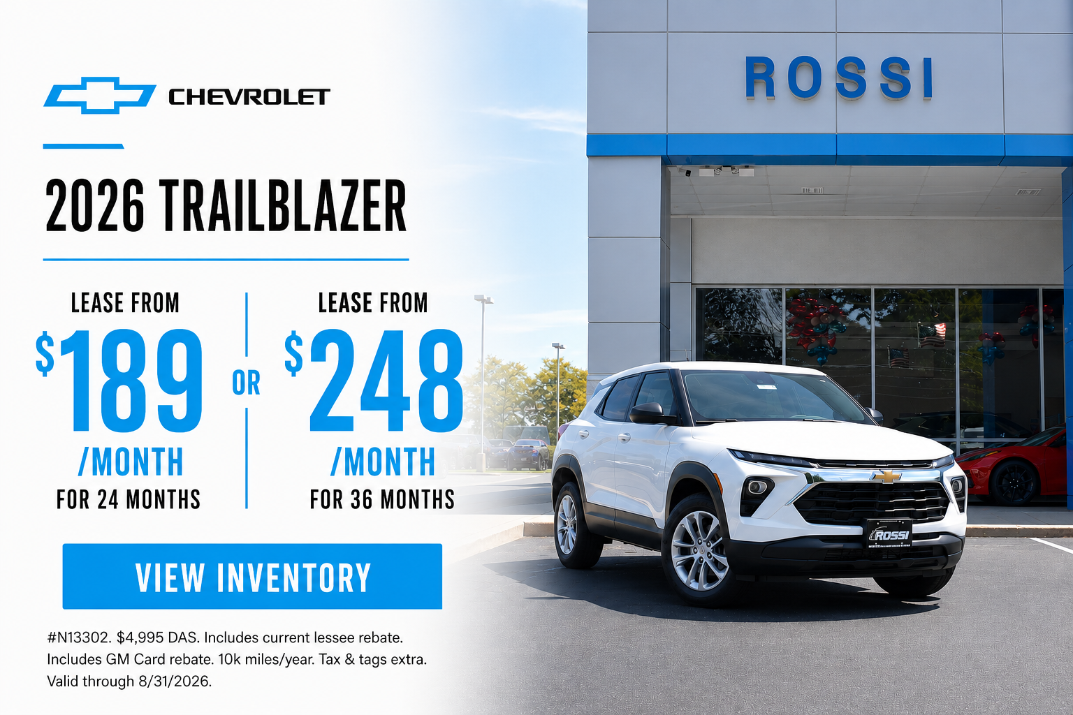 2026 Chevy Trailblazer Lease Deal NJ | Rossi Chevy