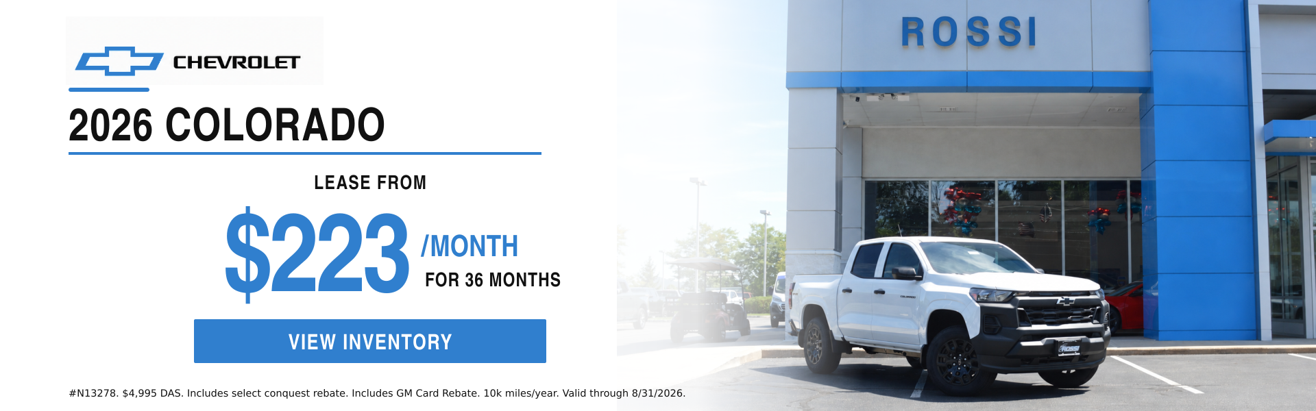 2026 Chevy Colorado Truck Lease Deal NJ | Rossi Chevy