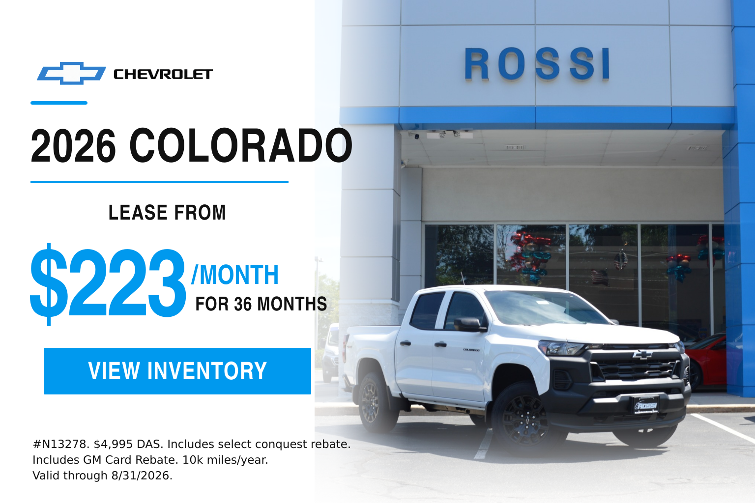 2026 Chevy Colorado Truck Lease Deal NJ | Rossi Chevy