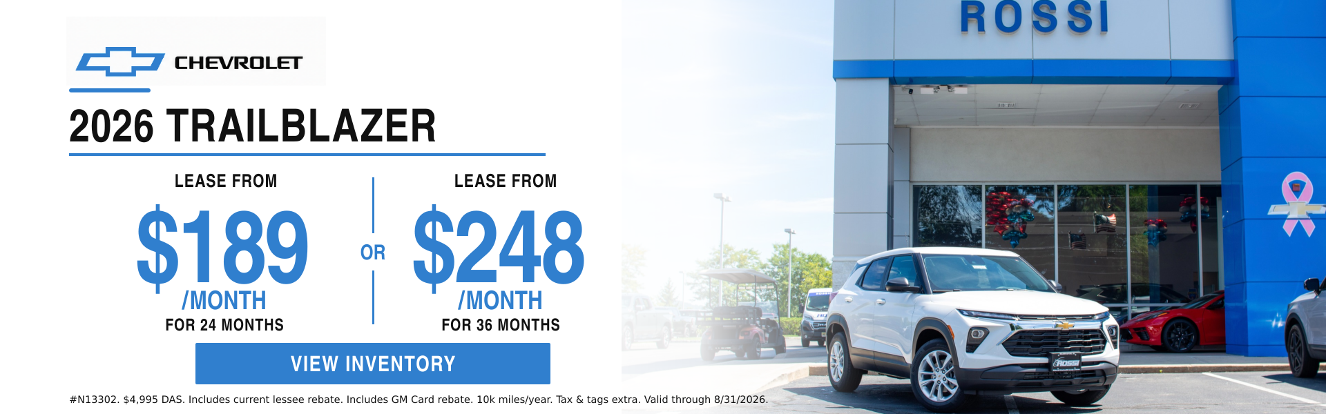 2026 Chevy Trailblazer Lease Deal NJ | Rossi Chevy