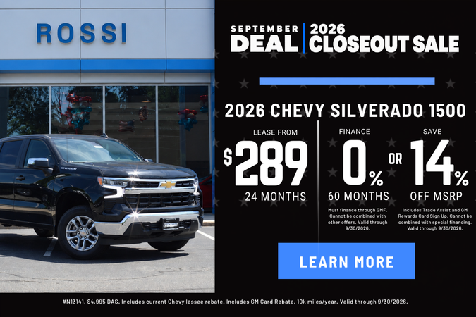 2026 Chevy Silverado 1500 Lease Deal NJ | Rossi Chevrolet
